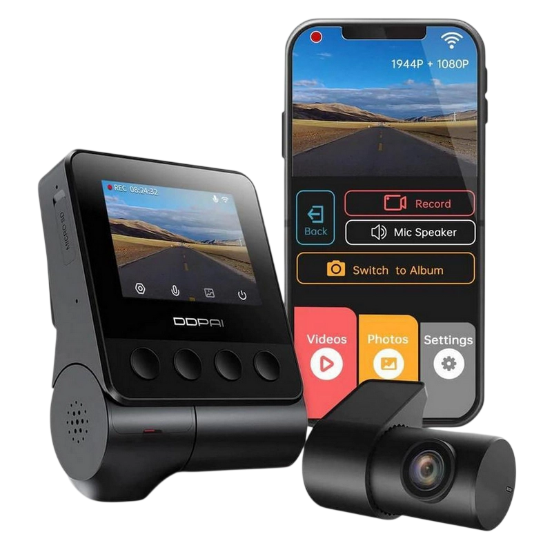 Комплект видеорегистраторов передней и задней панели автомобиля DDPAI Z40 GPS + Rear Cam RC1 Черный