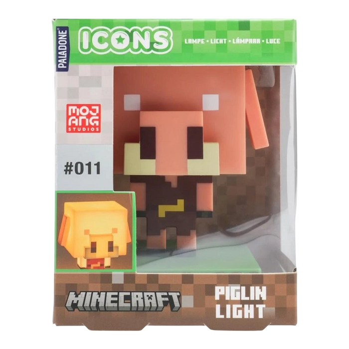 Lampă de noapte Paladone Piglin Icon Light Alb Cald
