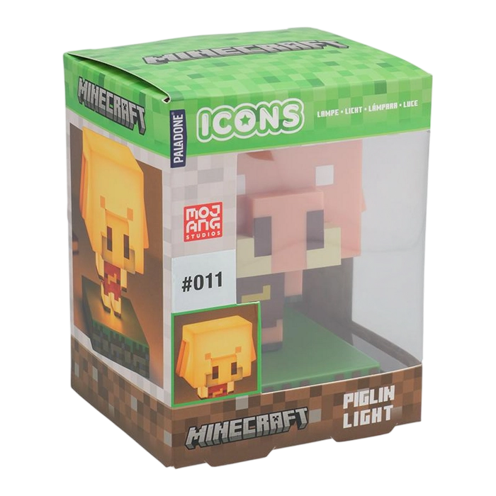 Lampă de noapte Paladone Piglin Icon Light Alb Cald