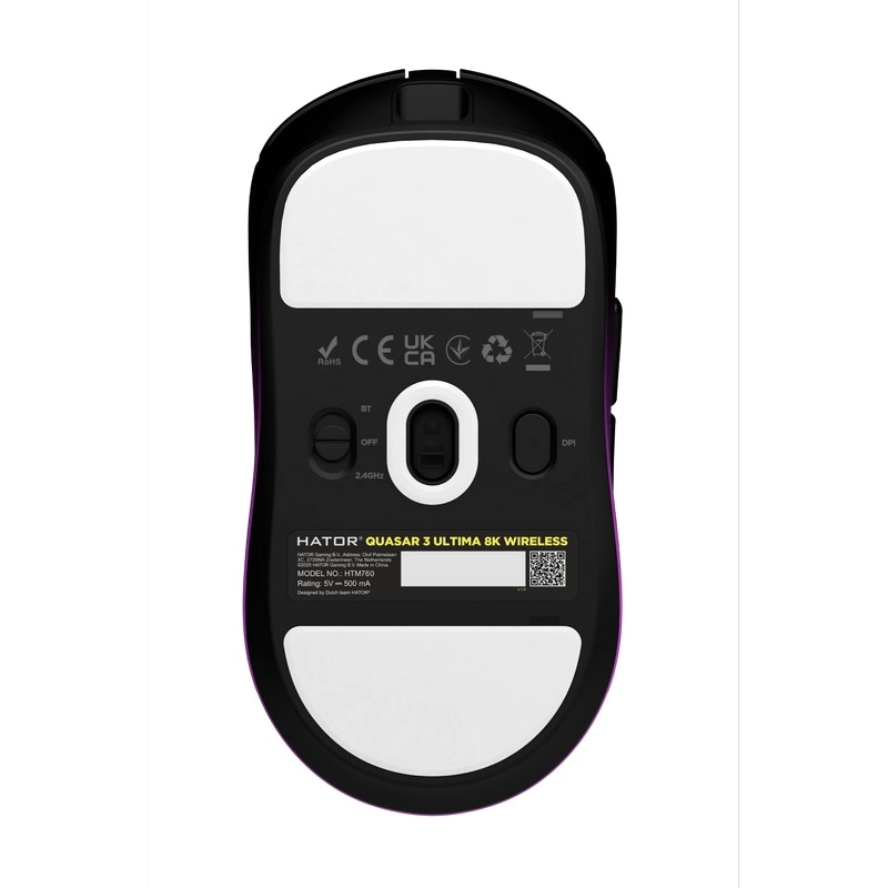 Игровая мышь HATOR Quasar 3 Ultima 8K Wireless Чёрный | Фиолетовый