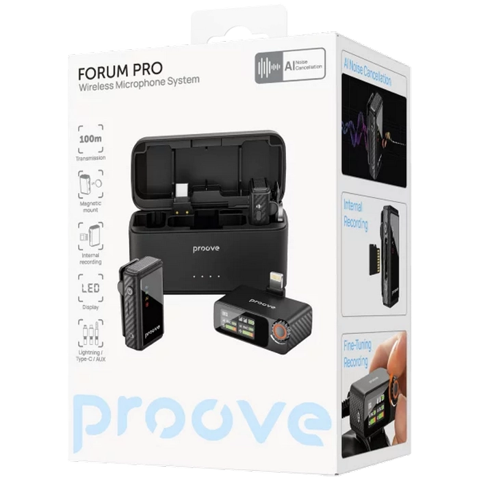 Портативный записывающий микрофон Proove Forum Pro Беспроводной Черный