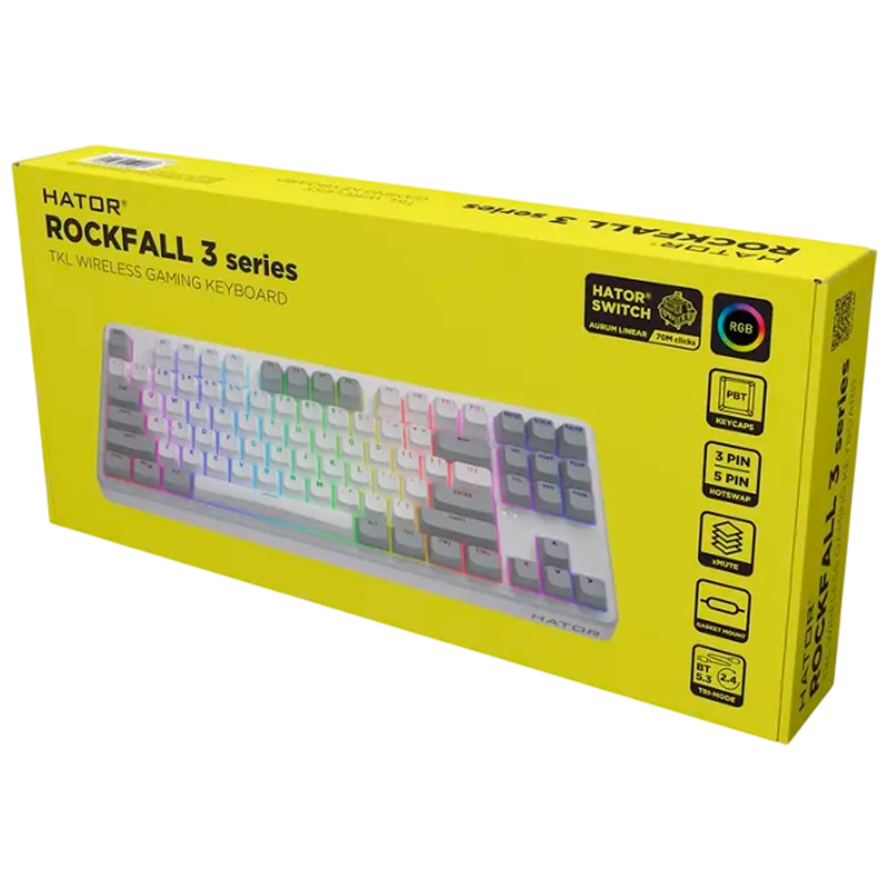 Клавиатура HATOR Rockfall 3 TKL Механический Белый