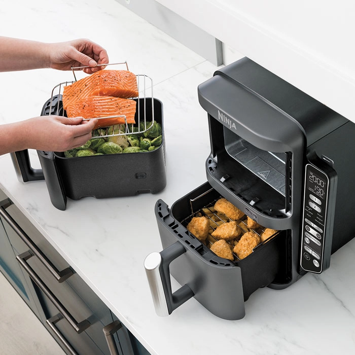 Friteuză cu aer cald Ninja Double Stack XL Gri