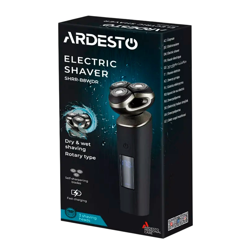 Электробритва мужская Ardesto SHRR-B8WDR Зеркально-чёрный