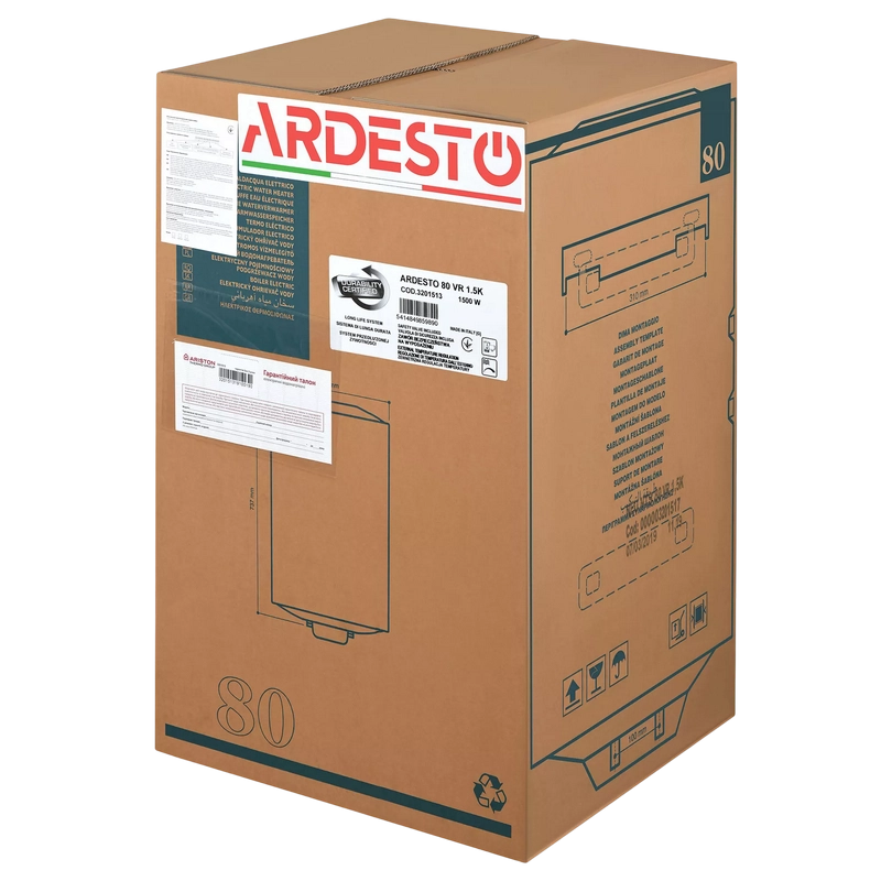 Boiler Electric Ardesto NEU NTS EU2 80 l Alb