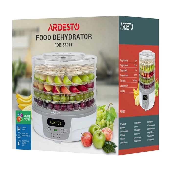 Deshidrator de fructe Ardesto FDB-5321T Alb