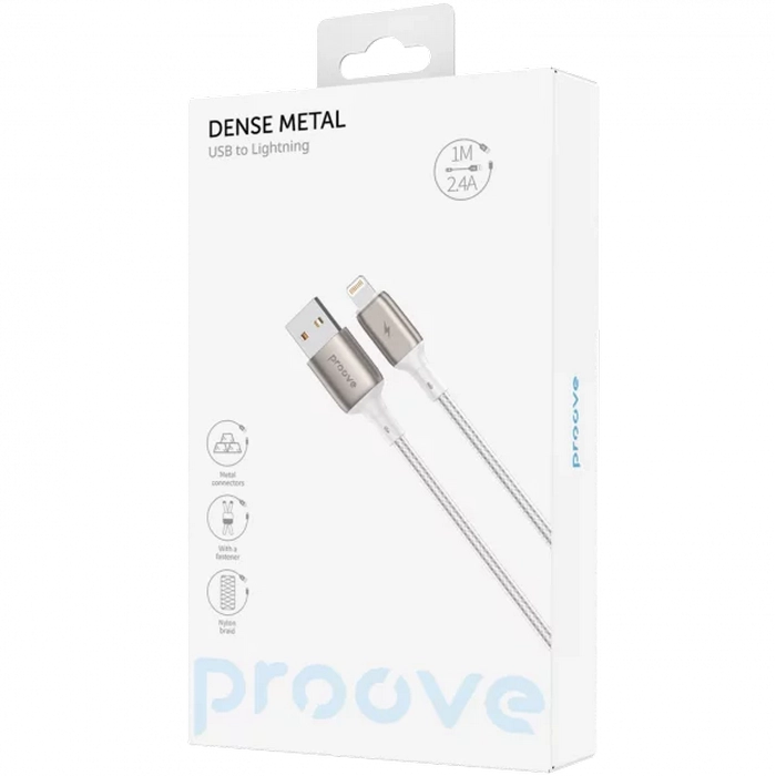 Cablu încărcare și sincronizare Proove Dense Metal Alb