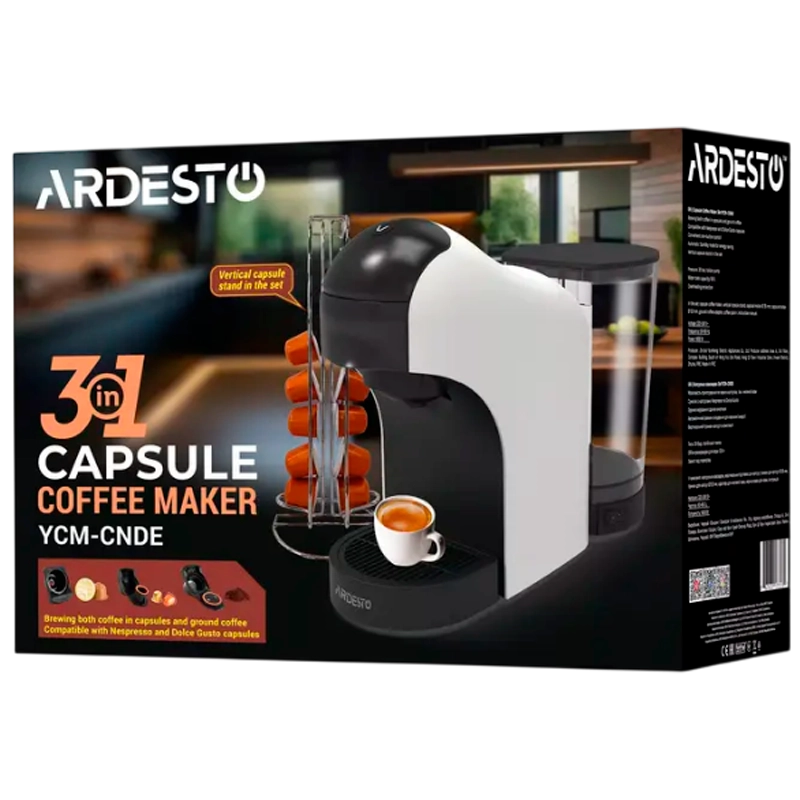 Cafetiera cu capsule Ardesto YCM-CNDE Alb