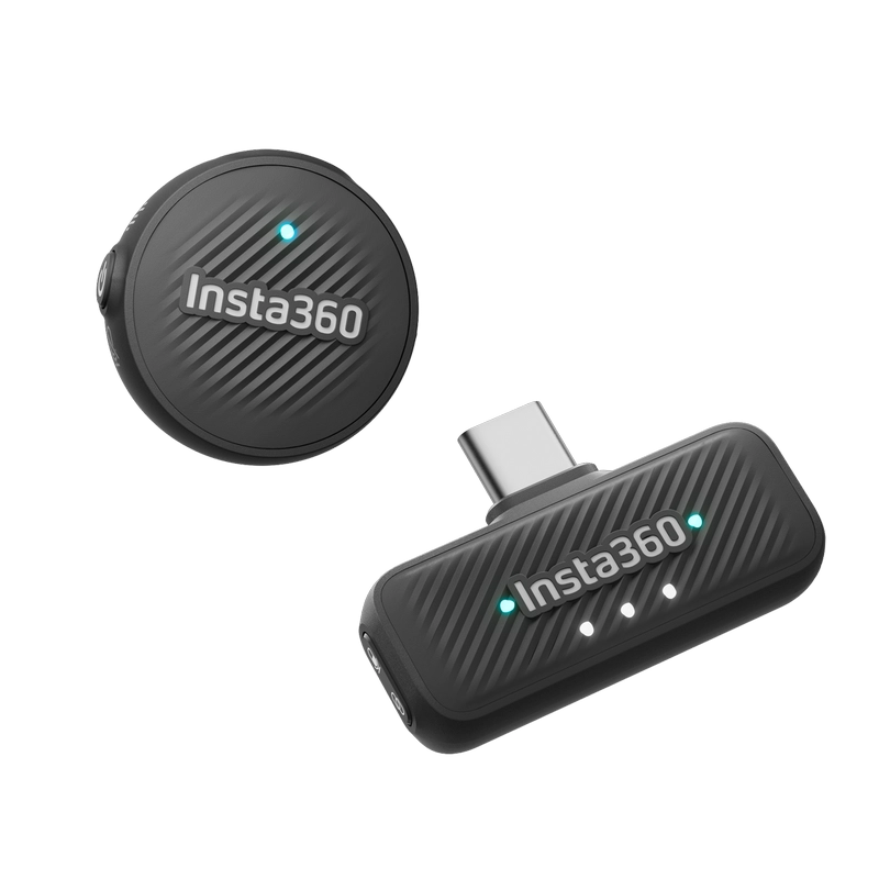 Портативный записывающий микрофон Insta360 Mic Air (1 TX + 1 RX) Беспроводной Черный