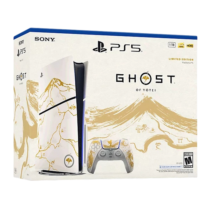 Игровая консоль SONY PlayStation 5 Slim Disc Ghost of Yotei Limited Edition Белый | Жёлтый