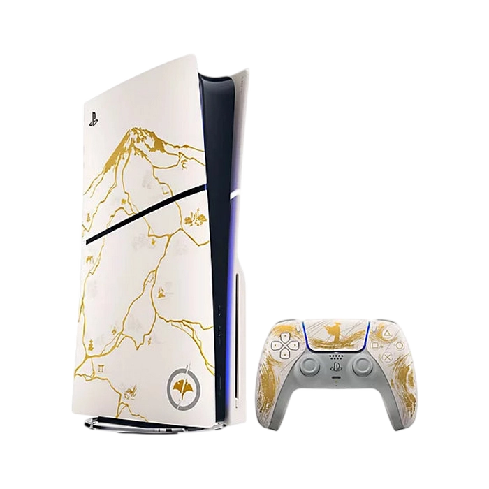 Игровая консоль SONY PlayStation 5 Slim Disc Ghost of Yotei Limited Edition Белый | Жёлтый