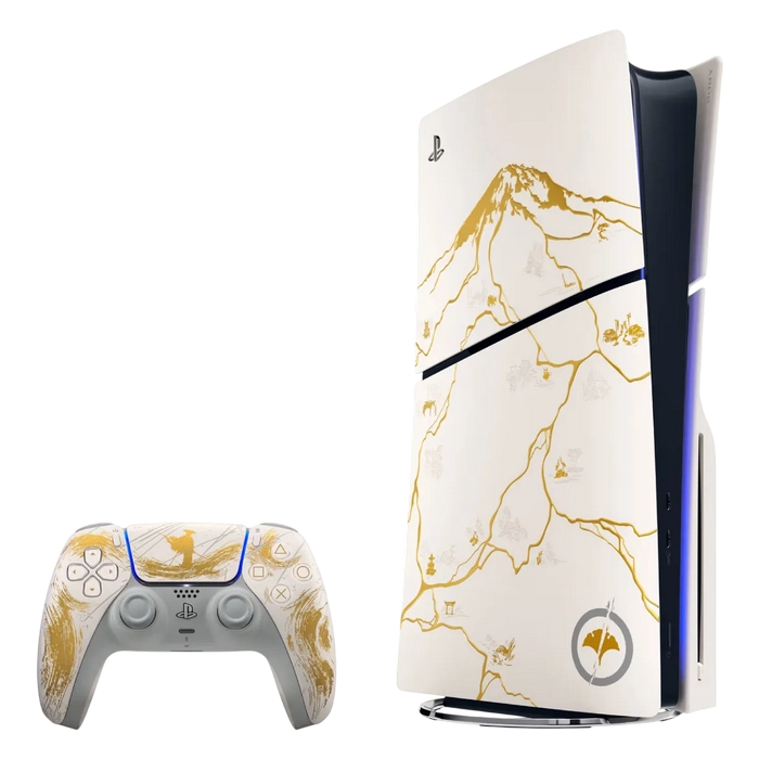 Игровая консоль SONY PlayStation 5 Slim Disc Ghost of Yotei Limited Edition Белый | Жёлтый