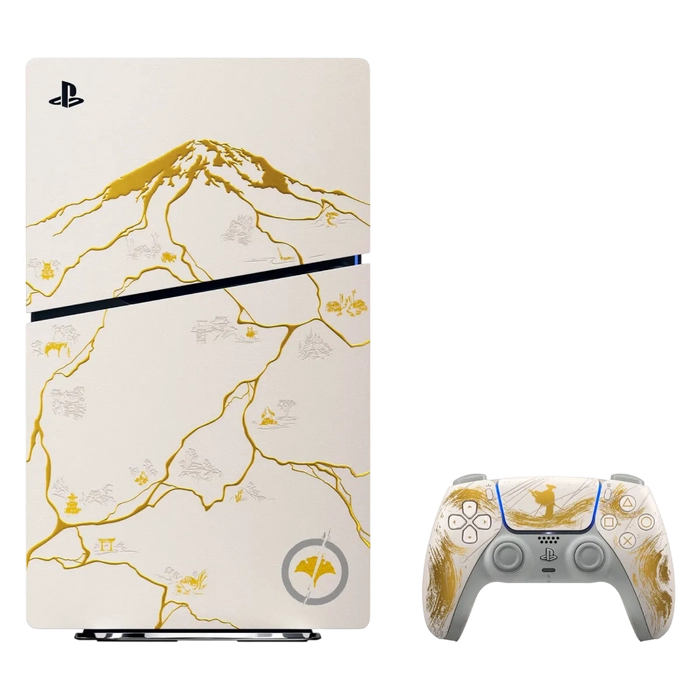 Игровая консоль SONY PlayStation 5 Slim Disc Ghost of Yotei Limited Edition Белый | Жёлтый