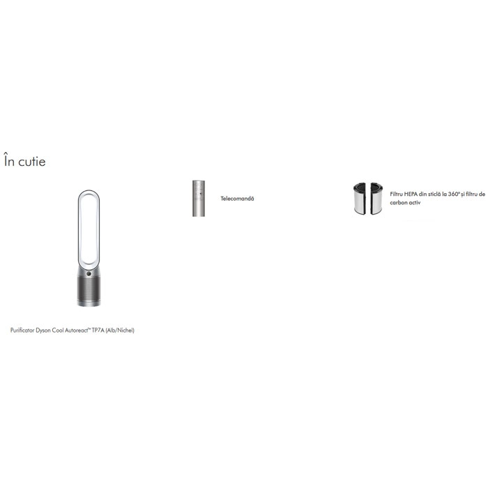 Purificator de aer Dyson Purifier Cool Autoreact TP7A Alb/Nichel
