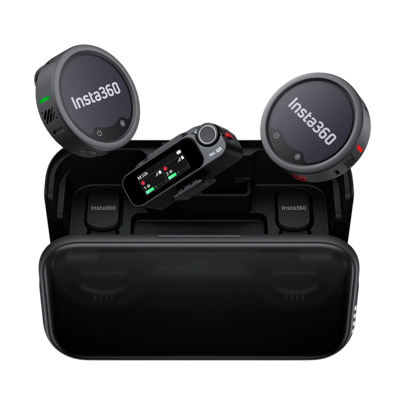 Портативный записывающий микрофон Insta360 Mic Pro (2 TX + 1 RX) Беспроводной Черный