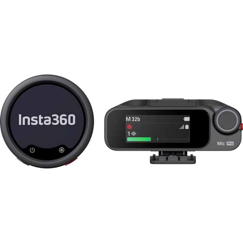 Портативный записывающий микрофон Insta360 Mic Pro (2 TX + 1 RX) Беспроводной Черный