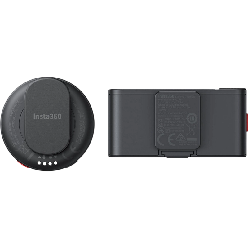 Портативный записывающий микрофон Insta360 Mic Pro (2 TX + 1 RX) Беспроводной Черный