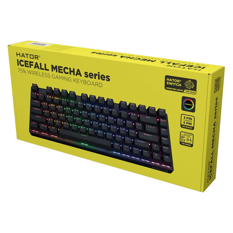 Tastatură HATOR Icefall Mecha TKL Mecanic Negru