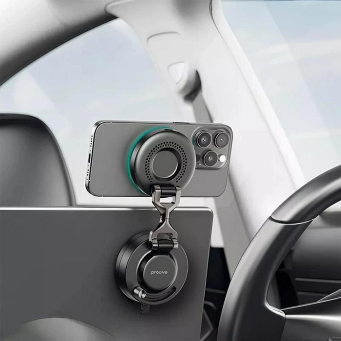 Suport Auto Proove Jetlock Qi2.2 Negru