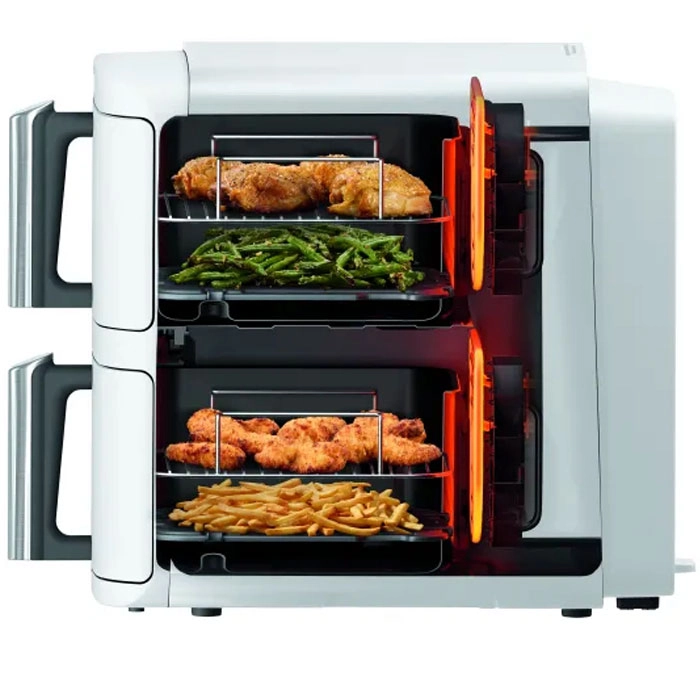 Friteuză cu aer cald Ninja Double Stack XL Alb