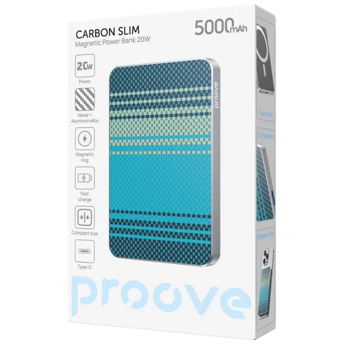 Acumulator extern Proove Carbon Slim 20W Argintiu