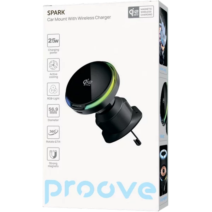 Suport Auto Proove Spark Qi2.2 Negru