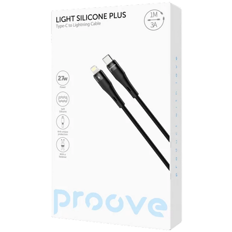 Кабель для зарядки и синхронизации Proove Silicone Plus Черный