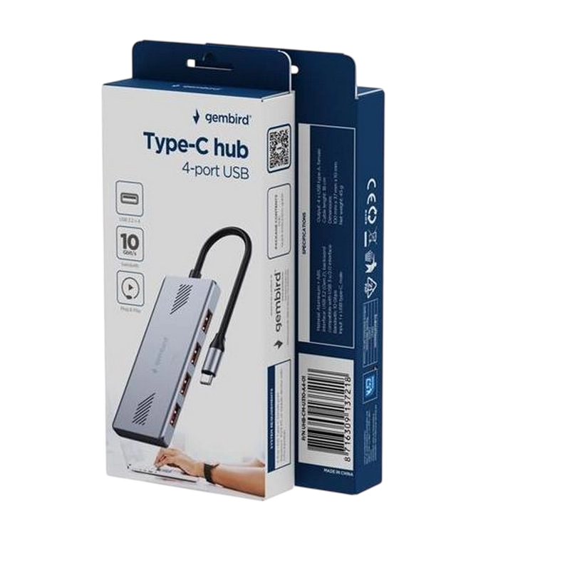 USB-концентратор Gembird UHB-CM-U310-A4-01 Серебристый