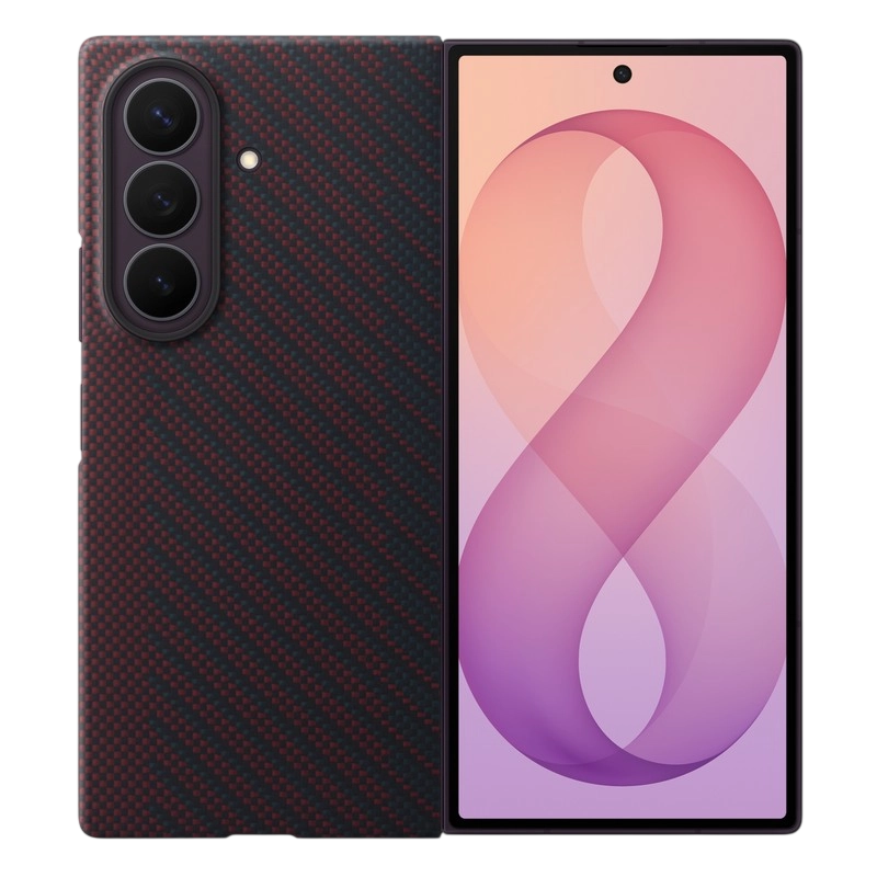 Чехол Samsung Galaxy Fold 8 Ultra Carbon Magnet Case Бордовый