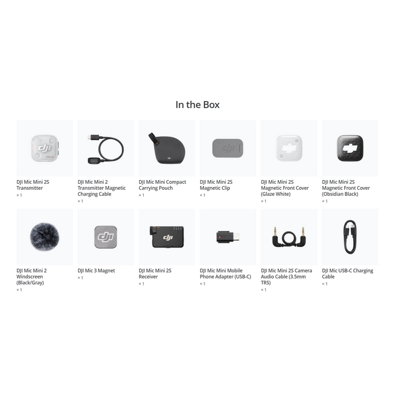Microfon portabil pentru înregistrare vocală DJI Mic Mini 2S (1 TX + 1 RX) Fără fir Negru