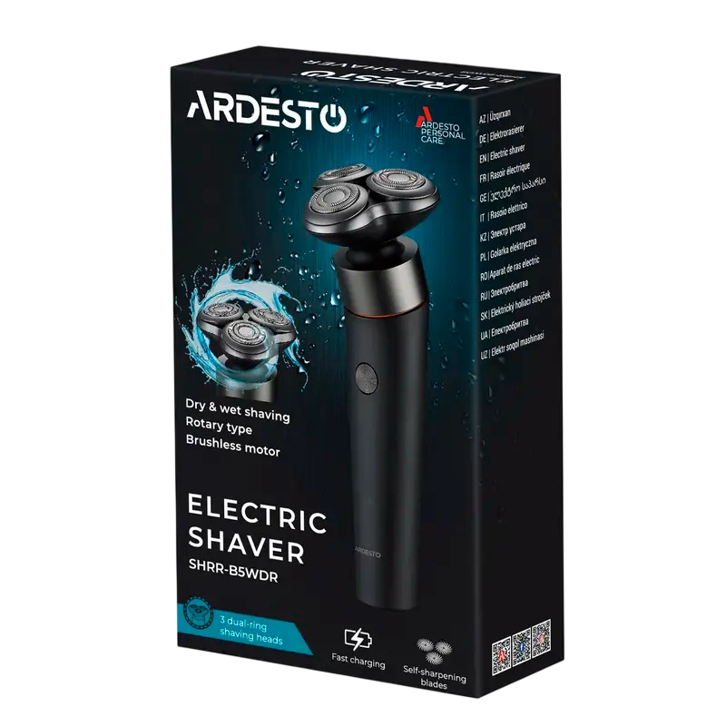 Электробритва мужская Ardesto SHRR-B5WDR Зеркально-чёрный