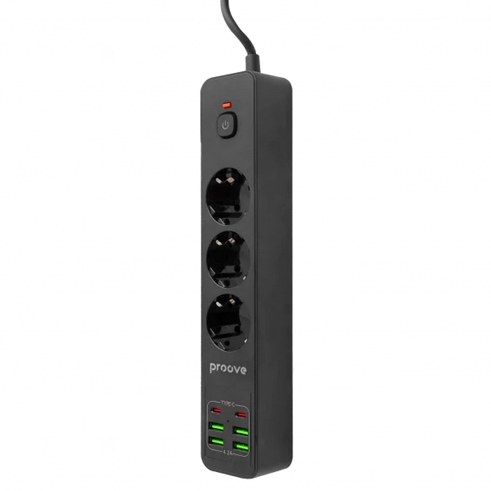 Prelungitor electric Proove Power Strip P-03 Negru