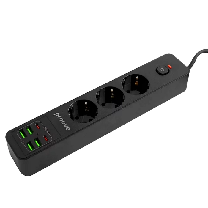 Prelungitor electric Proove Power Strip P-03 Negru