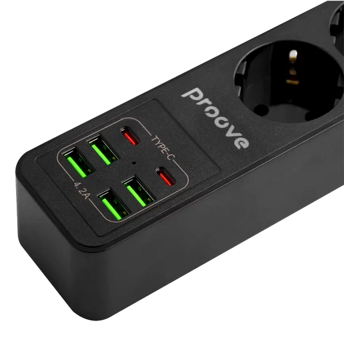 Prelungitor electric Proove Power Strip P-03 Negru