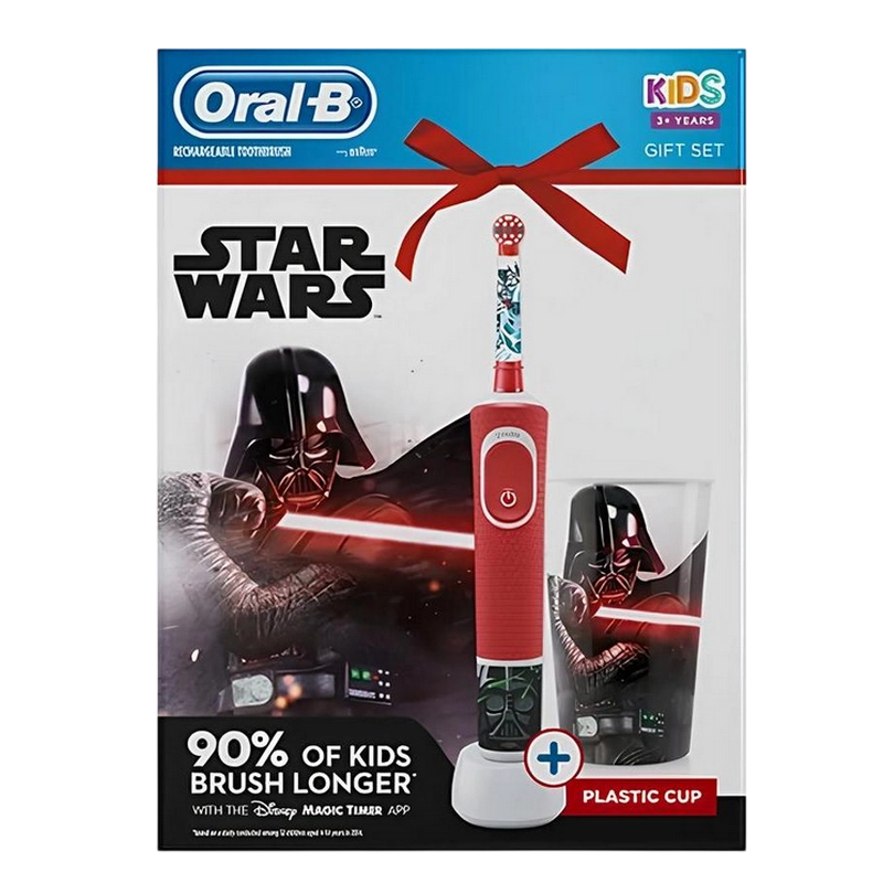 Электрическая зубная щетка Braun Kids D100 StarWars Mag Красный
