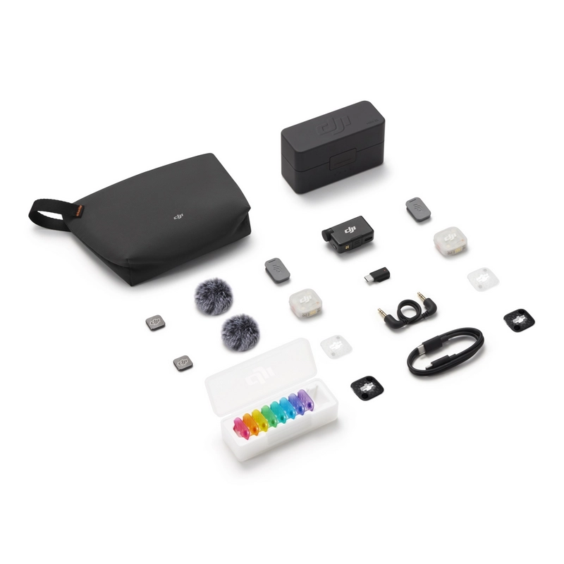 Портативный записывающий микрофон DJI Mic Mini 2S (2TX + 1RX + Charging Case) Беспроводной Черный