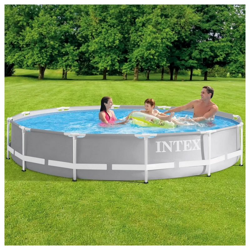 Piscină cu cadru metalic Intex 26712 Gri deschis