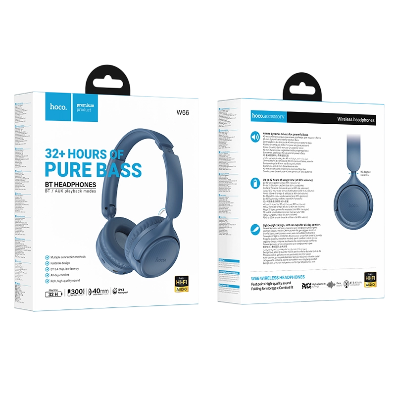 Наушники Hoco W66 Wave Синий