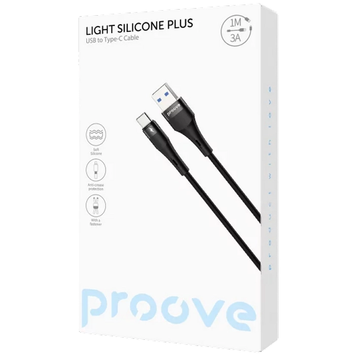 Cablu încărcare și sincronizare Proove Light Silicone Plus Negru