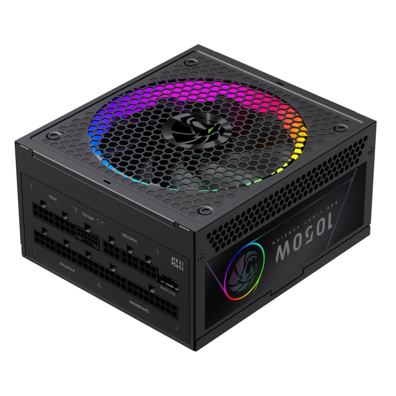 Блок питания для компьютеров Gamemax RGB-1050G PRO ATX Черный