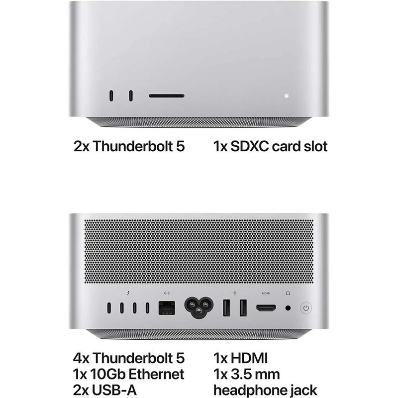 Sistem Desktop PC Apple Mac Studio 2026 M5 Ultra with 30-core CPU and 64-core GPU 96 GB Argintiu
