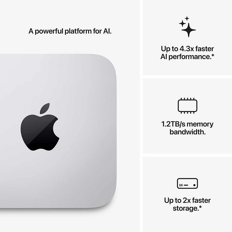 Sistem Desktop PC Apple Mac Studio 2026 M5 Ultra with 30-core CPU and 64-core GPU 96 GB Argintiu