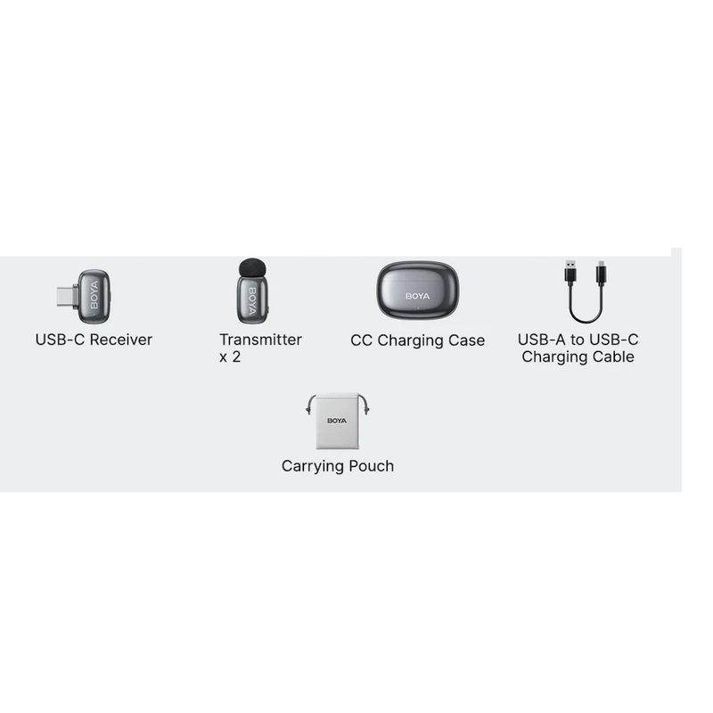 Microfon portabil pentru înregistrare vocală Boya Mini 2-02 Fără fir Argintiu
