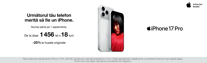 iPhone în rate 18 luni cu 0% dobândă