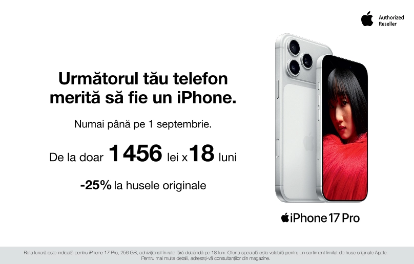 iPhone în rate 18 luni cu 0% dobândă