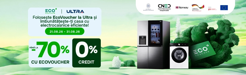 Foloseşte EcoVoucher la Ultra şi îmbunătăţeşte-ţi casa cu electrocasnice eficiente