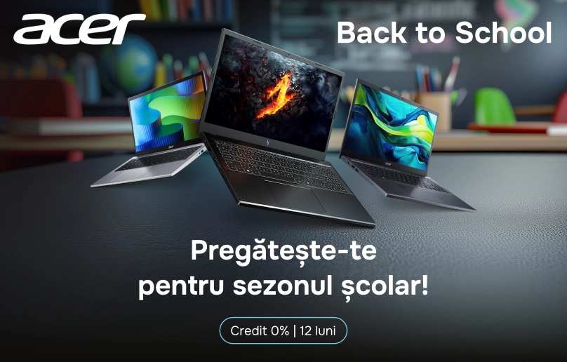Laptopuri Acer Aspire în rate cu 0% dobândă pe 12 luni