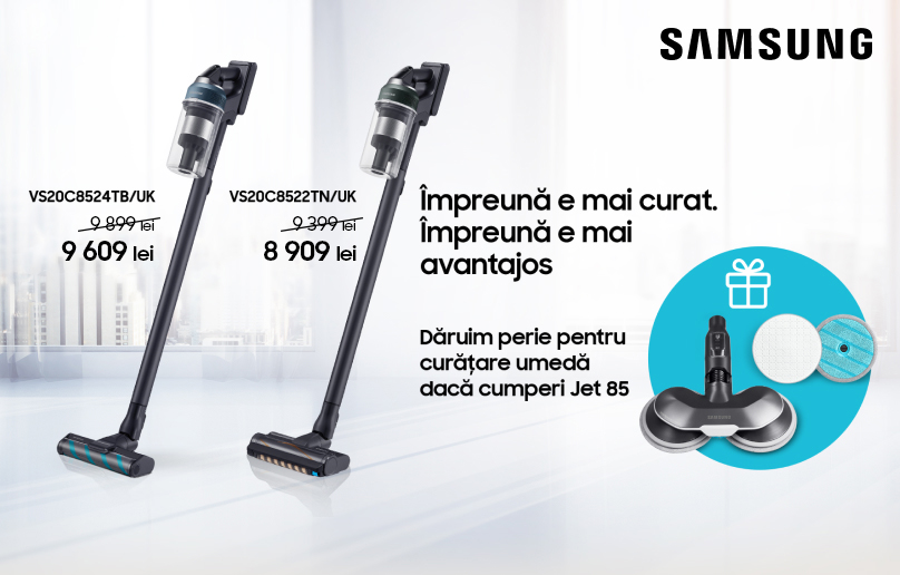 Dăruim cadouri valoroase la achiziționarea de Bespoke AI Jet Ultra