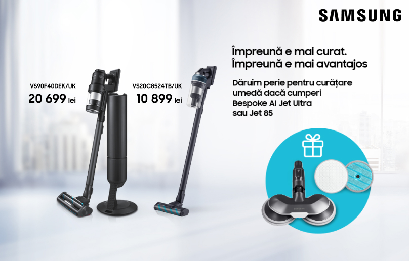 Dăruim cadouri valoroase la achiziționarea de Bespoke AI Jet Ultra