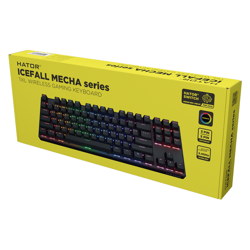 Клавиатура HATOR Icefall Mecha TKL Механический Черный